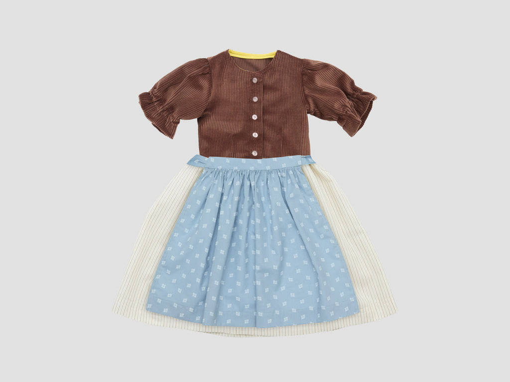 Dirndl ROYA TIMELESS Cord Braun x Blau