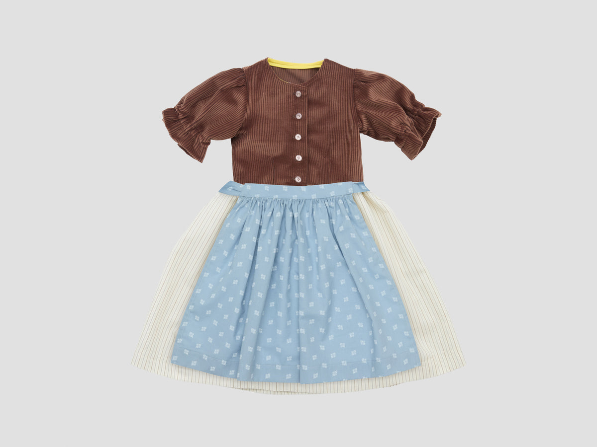 Dirndl ROYA TIMELESS Cord Braun x Blau