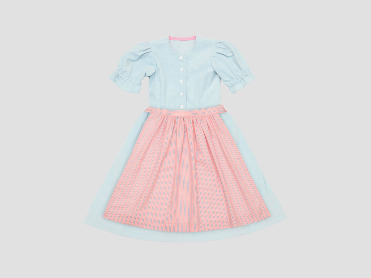 Dirndl ROYA TIMELESS Cord Hellblau x Rosa