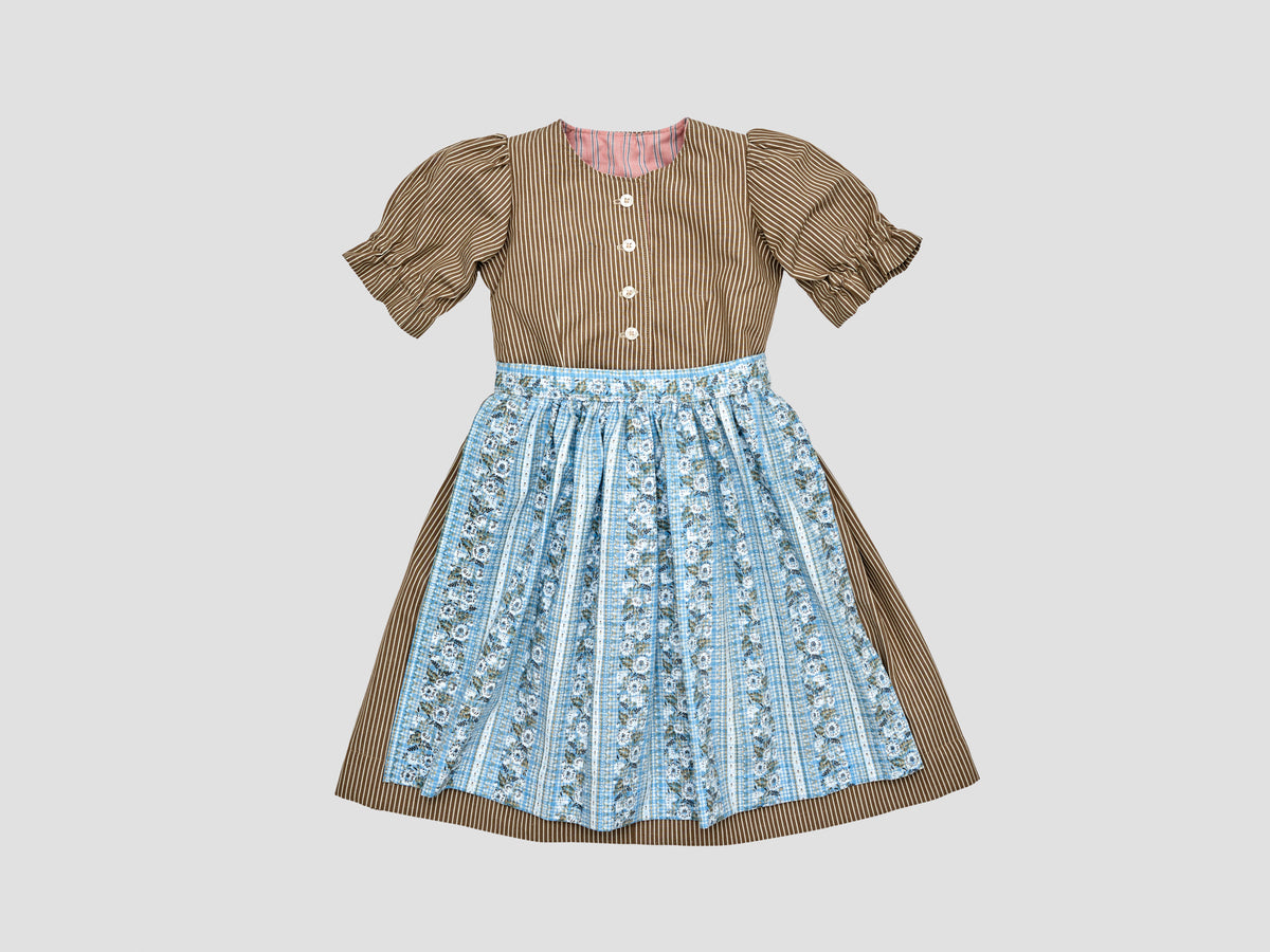 Dirndl ROYA TIMELESS Beige Streifen x Hellblau