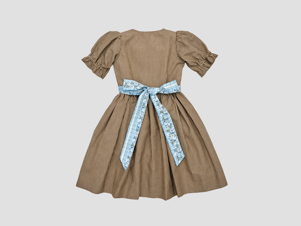Dirndl ROYA TIMELESS Beige Streifen x Hellblau