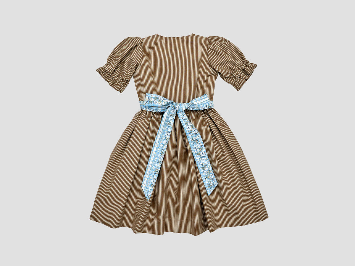 Dirndl ROYA TIMELESS Beige Streifen x Hellblau