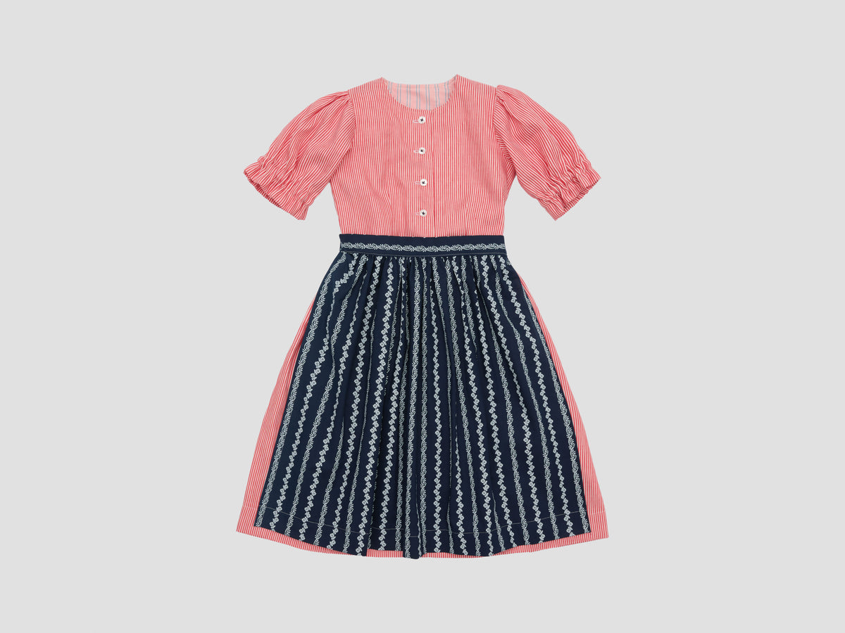 Dirndl ROYA TIMELESS Kirschrot Streifen x Blau