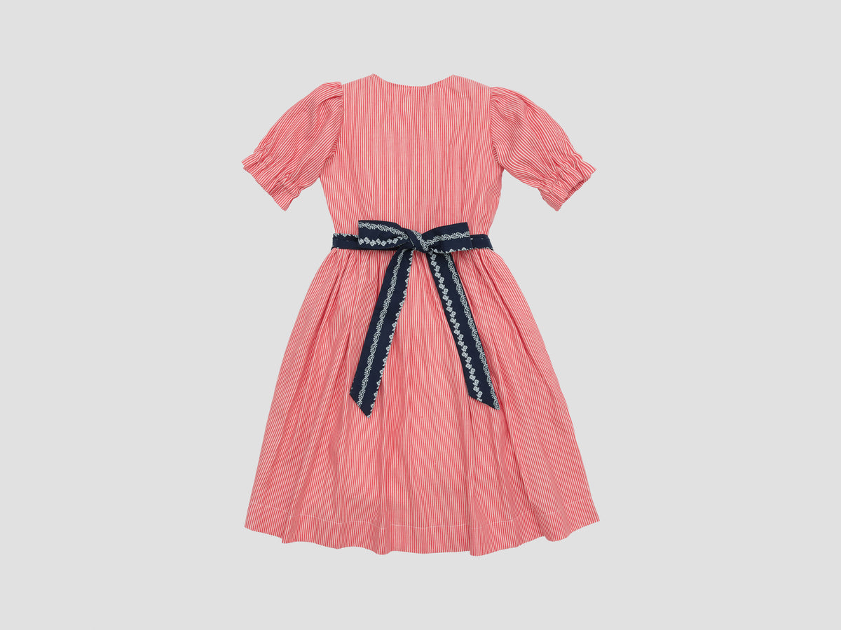 Dirndl ROYA TIMELESS Kirschrot Streifen x Blau