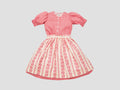 Dirndl ROYA TIMELESS Kirschrot Streifen x Beige